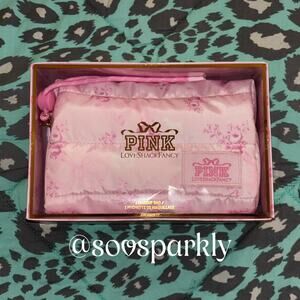PINK x LoveShackFancy Quilted Floral Beaux Icons Makeup Bag